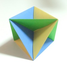 Modular origami Skeletal Octahedron from 6 waterbomb base units
