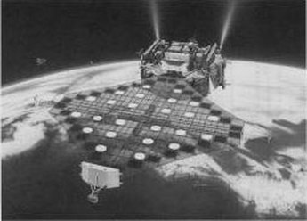 Artist's impression of a satellite operating the Miura map fold