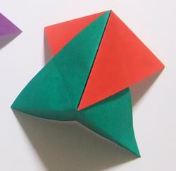 Waterbomb base subunit for modular origami with degree 3 vertices